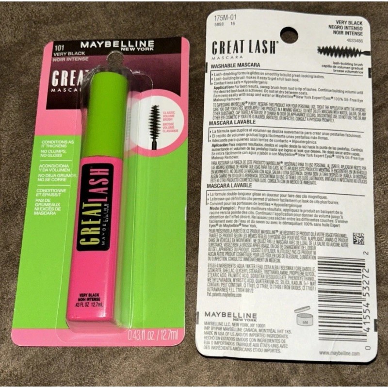 Maybelline 2 Maybelline Great Lash Mascara 101 Very Black 0.43