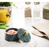 Queenza Marble Salt Cellar with Lid and Brass Knob (Green)
