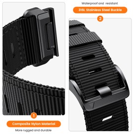 Compatible with Garmin Fenix 7X/Fenix 6X/Fenix 5X/Fenix 8 51mm/5X Plus/6X Pro/7X pro, Nylon Quickfit 26 Watch Band for Tactix 7/Descent MK1/Mk2/Mk3i 51mm/Quatix 7X/D2 Delta PX/D2 Charlie/Epix Pro 51mm