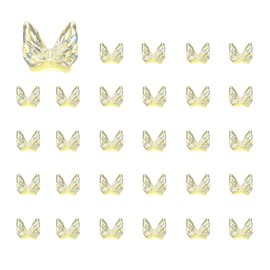 CoCud Mini Resin Butterflies, 0.24" Length, Resin Miniature Dollhouse Accessories Luminous Yellow - (Applications: for Crafts Nail Art Fairy Micro Landscaping Ornament) 50-Pieces