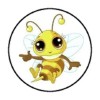 handmade 48 BEE SITTING ENVELOPE SEALS LABELS STICKERS 1.2" ROUND