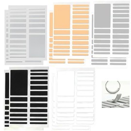 190 Stück, unsichtbar, 10 Größen, Reduzierring, passend für die meisten Ringe für Männer und Frauen, weich und hautfreundlich, gute Viskosität (klar, schwarz, weiß, grau und gelb), Klar, Schwarz, Weiß