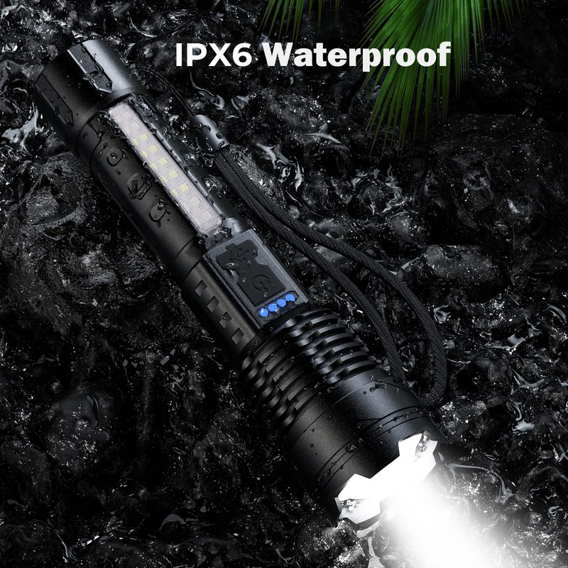 Cinlinso Flashlight High Lumens Rechargeable 2 Pack, 990000 Lumen Super