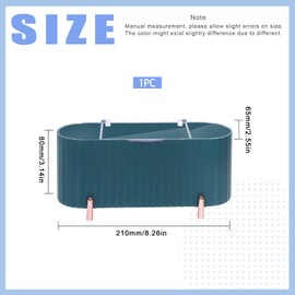 Glarks 1 Pack Dark Green Cotton Swab Holder, 3 Grids Separate Cotton Swabs Dispenser with Clear Lid, Cotton Ball Storage Box for Cotton Pads Swabs Rounds Balls (Dark Green)