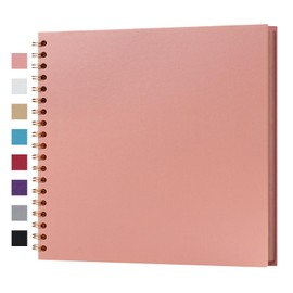 potricher 10 x 10 Inch DIY Scrapbook Album 40 Pages Hardcover Kraft Paper Scrap Book Photo Albums Memory Book for Wedding and Anniversary Family (Pink, 10 Inch)