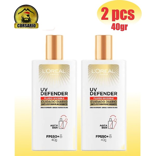 Invisible Daily Fluid Loreal Uv Defender Fps50+ X 40 G-pack x 2
