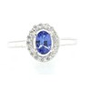 Genuine Blue Tanzanite 925 Solid Sterling Silver Engagement Ring Size