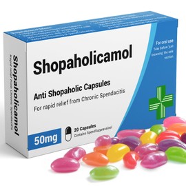 Shopaholicamol - Funny Gifts for Women, Joke Pill Box, Gifts for Mum, Birthday Gifts for Women, 30th Birthday Gifts for Women, 40th Birthday Gifts for Women, 50th Birthday Gifts for Women