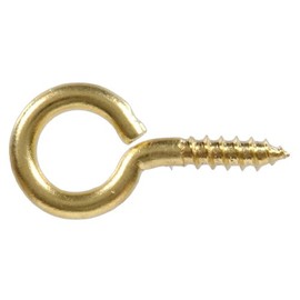 Hillman Hardware Essentials Solid Brass Large Eye Screw 0.135" x 1-3/8" 4 Pack 851844
