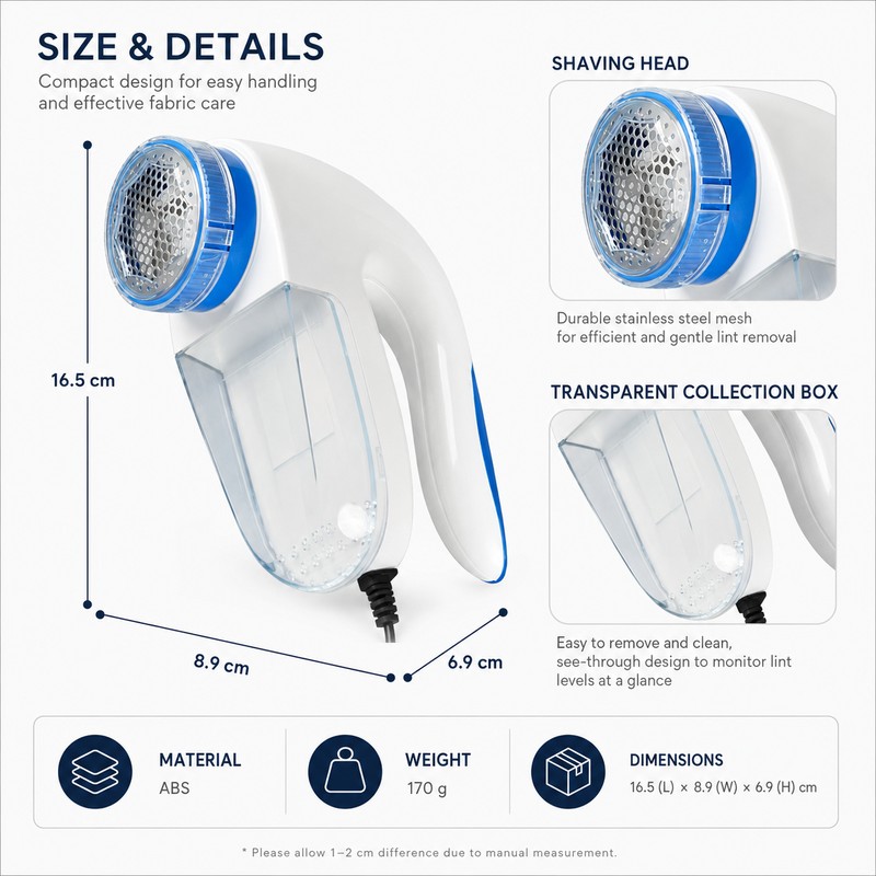 Electric Lint Remover for Clothes – Portable Fabric Shaver for