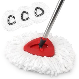 NICEMOVIC 3 Pack Mop Heads Replacement, Compatible with Vileda Triangle Spin Mop Replacement Head, Reusable Microfiber Mop Head for Easy Cleaning and Machine Washable