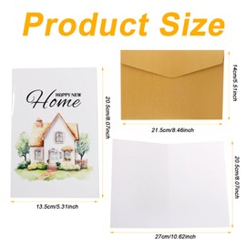 New Home Card, Housewarming Card Folded Welcome Home Card with Envelope House Warming Invitation Cards New Apartment Congratulations Card for Men Women New Home Gifts (Style A)