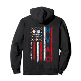 HVAC Technician American Flag USA Vintage HVAC Tech Pullover Hoodie