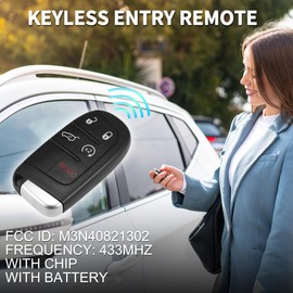 TUCKBOLD Keyless Entry Remote for Jeep Grand Cherokee 2014-2020 433Mhz M3N40821302 5 Button Reusable | Control Replacement Car Key Fob 1 Pcs