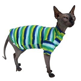 Limited Edition Sphynx Cat Cotton T-Shirts Hairless Cat Sweatshirt Pet Kitten Clothes Round Collar Kitten Shirts Vest Cats & Small Dogs Apparel (Reflection, S (3.3-4.4 lbs))