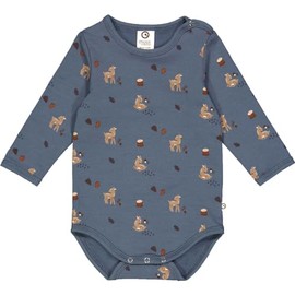 müsli Baby Boys Deer L/S Body Base Layer, Stormy Blue/ Shade/ Bark