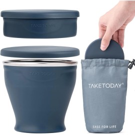 TakeToday 8oz Collapsible Silicone Travel Cup w/ Lid & Bag
