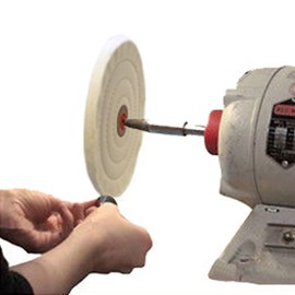 Finex 6" Muslin Buffing Wheel with Leather Center, 50 Ply – 4-Row Stitched, Made in USA – High Luster Polishing