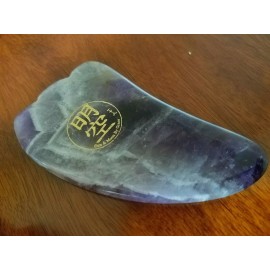 Sun & Moon by Grace Exquisite Purple Natural Jade GuaSha Massage Tool 4x2.5" - Sun & Moon by Grace