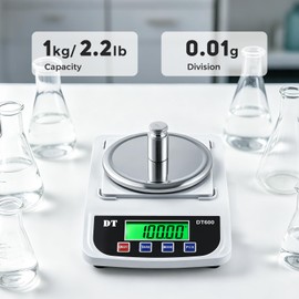 Bonvoisin Lab Scale 1000g x 0.01g Precision Electronic Scientific Scale Analytical Balance for Laboratory Jewelry Kitchen Industry
