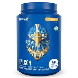 BIRDMAN Falcon Vegan Protein Powder Organic, Stevia & Sugar Free, Plant Based Protein, Low Carb, Dairy Free, Keto, Non Whey Protein, Probiotic, Pea Protein | Vanilla Flavor - 37 Servings - 2.64lb