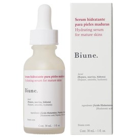 Serum Antiedad | Con Ácido Hialurónico, Péptidos y Regaliz | Minimiza Arrugas, Líneas de Expresión y Manchas | Fórmula Vegana y Regeneradora para Pieles Maduras | Biune. | 30 ml