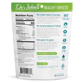 Dr. John's Healthy Sweets Assorted Fruit Hard Candy with Zero Sugar, Dye-Free, Plant Based, Keto Friendly, 24 count, 3.84oz Bag