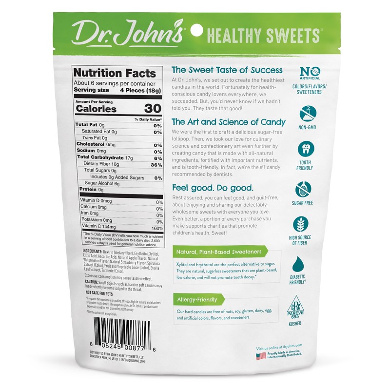 Dr. John's Healthy Sweets Assorted Fruit Hard Candy with Zero