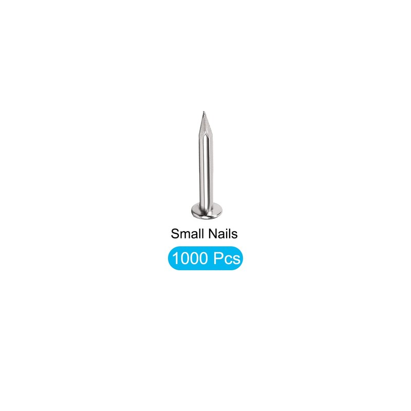 METALLIXITY Small Nails (1.2x8mm) 1000pcs, Carbon Steel Tiny Hardware Nails