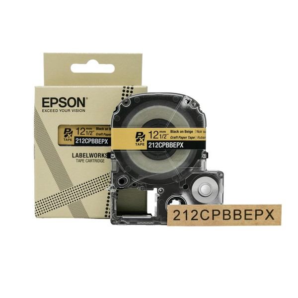 Epson LABELWORKS 212CPBBEPX Craft Paper Tape Cartridge - Black on