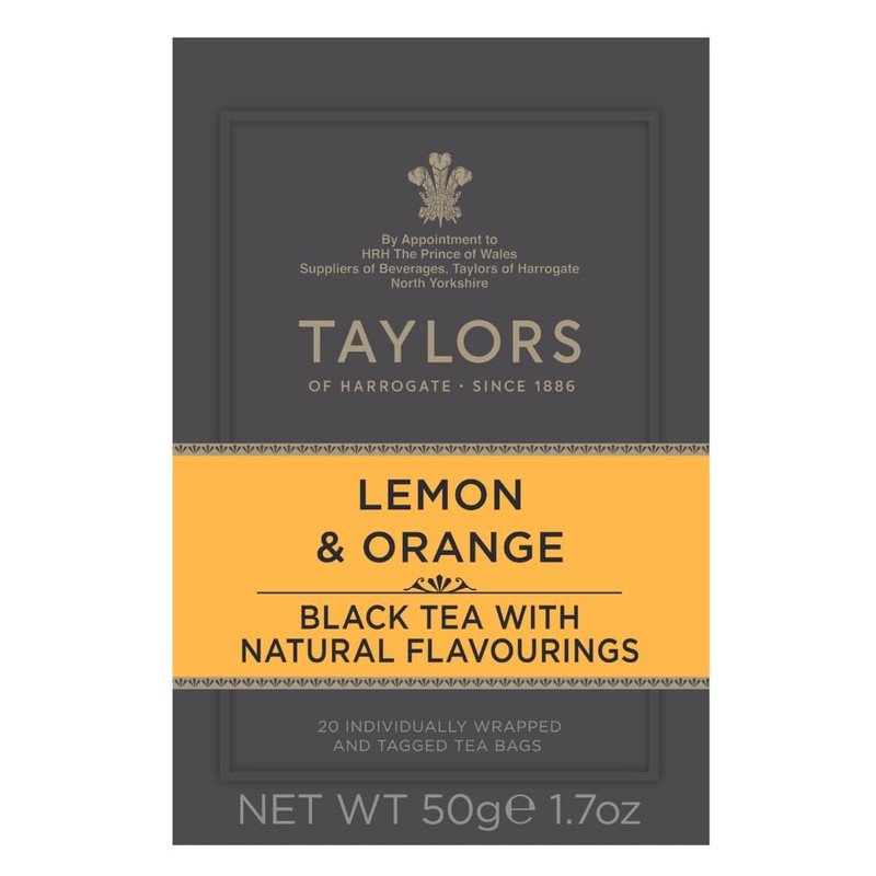 Taylors of Harrogate Lemon & Orange, Black Tea, Individually Wrapped