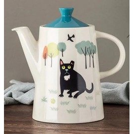 Hannah Turner - Handmade Ceramic Dog Teapot (Without Strainer) - 1 Litre Teapot 26cm White DAM6258