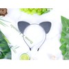 Bonnie Z. Leonardo Fine Velvet Cat Ears Headband Grey-CA