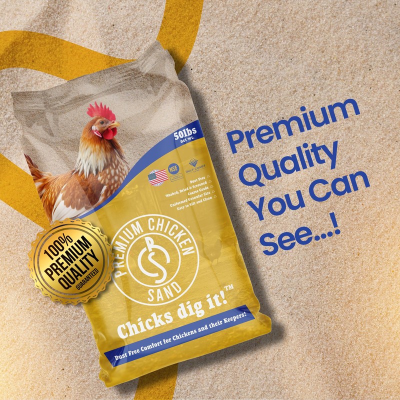 Premium Chicken Sand 50 lbs (2-Pack) – Dust-Free, Odor-Control Bedding