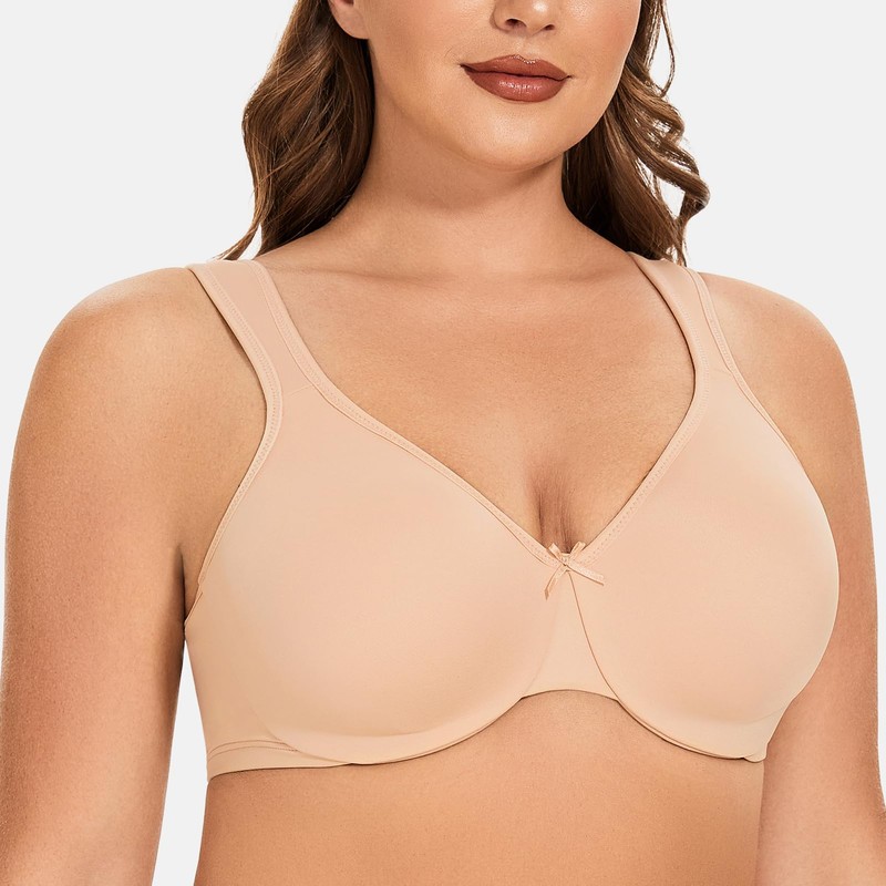 MELENECA Women's Minimiser Bra for Large Breasts with Underwire, Large