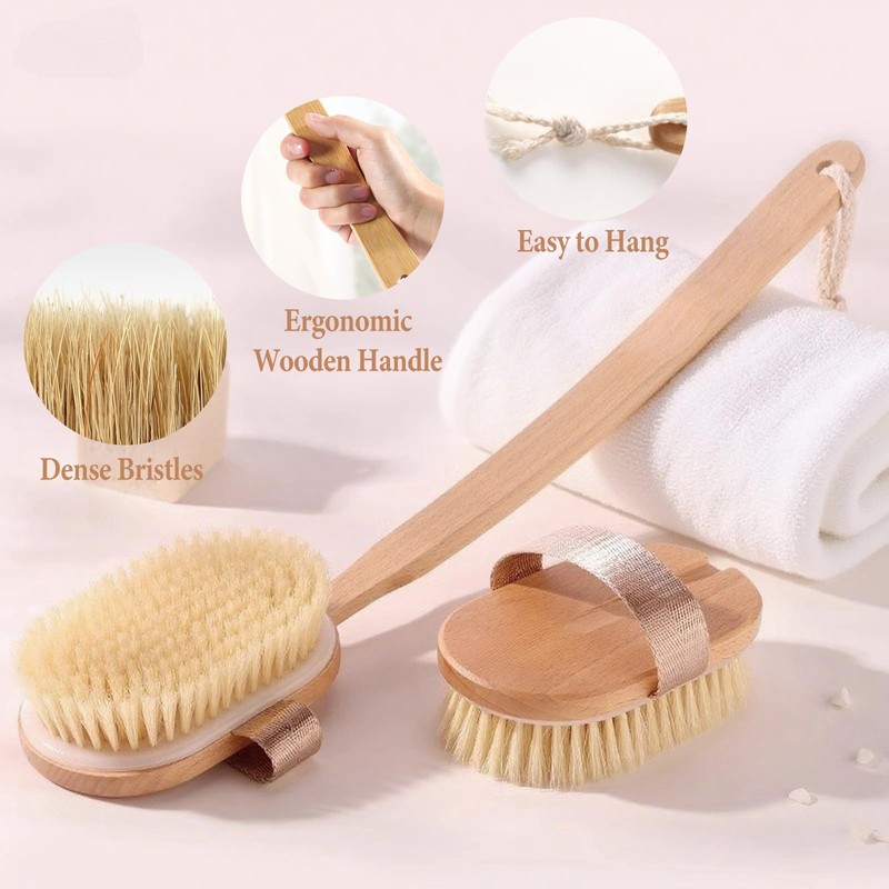 Bath Brush Long Handle for Shower,Back Scrubber for Shower Brush