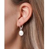 Sterling Silver White Teardrop Freshwater Cultured Pearl Leverback Dangle Earrings