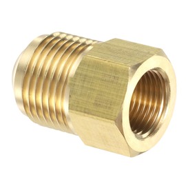 PATIKIL 3/8" Female Flare x 5/8" Male Flare Connectors, 2Pcs SAE 45 Degree Flare Brass Adapter Flare Pipe Fitting for Air Gas Line Refrigeration HVAC