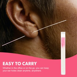 Healeved 360Pcs Ear Piercing Cleaning Floss - Disposable Ear Floss for Ear Cleaning and Piercing Aftercare , Gentle Odor Removal - Flexible Ear Hole Cleaning Line