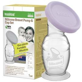 Haakaa - Extractor de leche manual con base de 4 onzas líquidas/100 ml + tapa (lavanda), Gen.2