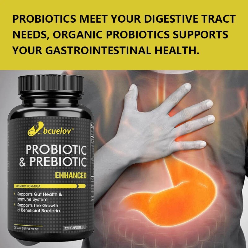 Bcuelov Probiotic and prebiotic capsules - promote gut health, immune