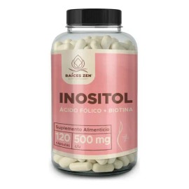 Inositol Ácido Fólico Y Biotina 120 Caps Raíces Zen Sin Sabor