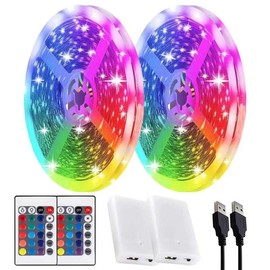Baeyateda LED Strip Lights Battery Powered,20FT Led Lights USB Powered for TV,5050 Multi-Color Changing Led Lights for Bedroom,Home Decoration,Party,Camping (6m)