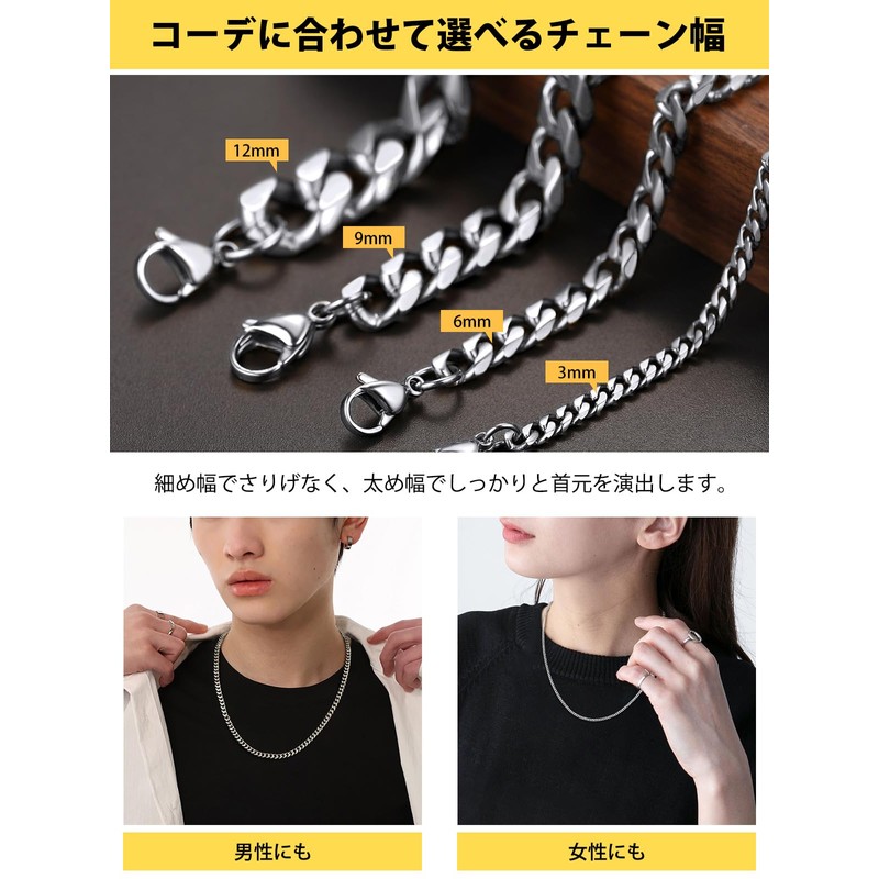 ChainsHouse Kihei Chain Necklace for Men, Silver, Surgical Stainless, Hypoallergenic,