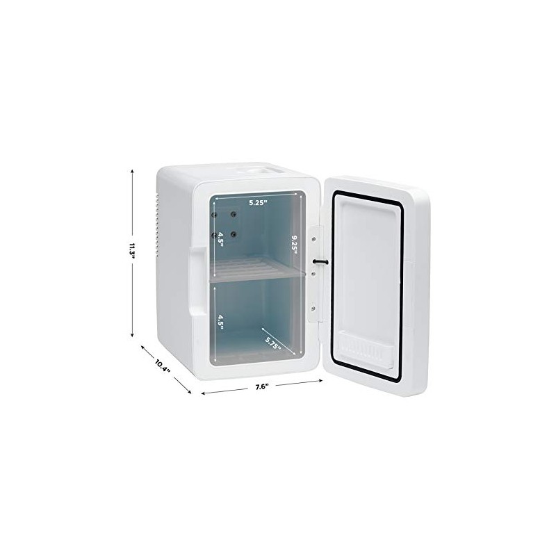 Mini Refrigerador con Espejo, Capacidad 4 Litros, Color Blanco, Modelo