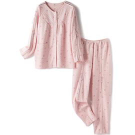 AUSTYLCO Women's Bedridden Clothing,Tear Away Suit,Fully Open Design Warm Hospital Gown,Hospital Suit for Home Care/Post Surgery/Dialysis/Elderly/Fracture/Disability/Rehab