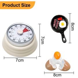 Kitchen Timer Egg Timer Mechanical Egg Timer Magnetic 1-60 Minutes Countdown Timer Kitchen Clock with Magnetic Base Egg Timer for the New Year for Kitchen, Cooking, Baking (Comes with Two Fridge