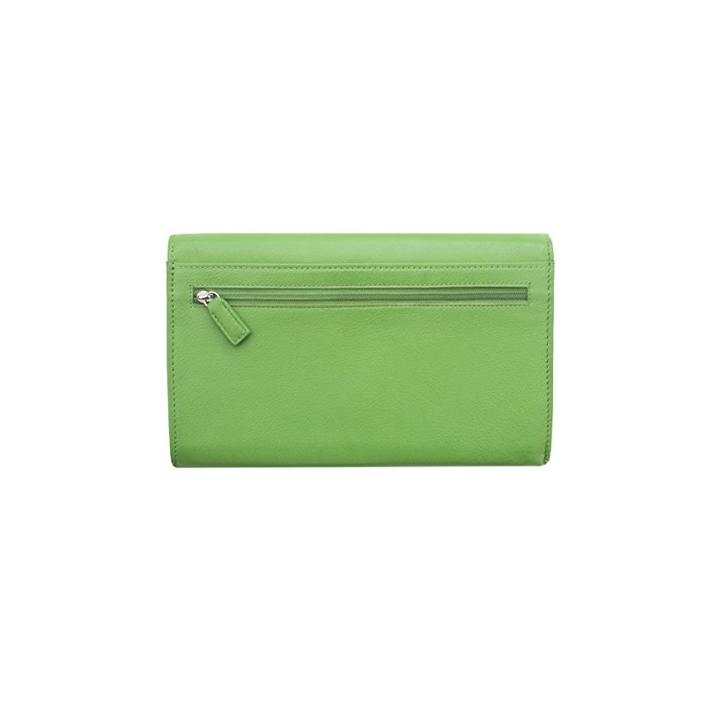Prime Hide Soft Leather Travel Planner Wallet RFID Blocking Green