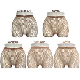 EVERYTHING CROPOVER Skintone Gold Glitter Fishnet Stockings | Carnival Tights for Black and Brown Skin Women | One Size Suntan Medium Weft