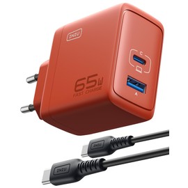 INIU 65 W USB C Charger, PD QC 3.0 Fast Charging Type C Wall Charger Block (Orange)